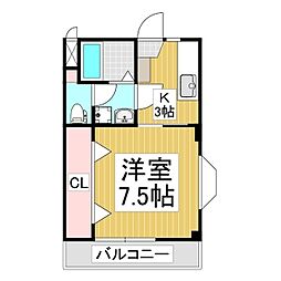 ワンルームマンションそら 1Kの間取図画像