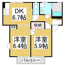 ディアスシリウスA 2DKの間取図画像