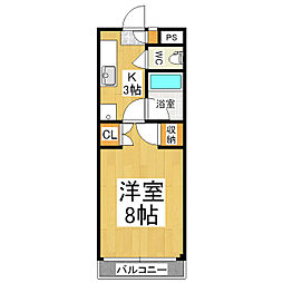 ぽぱ 1Kの間取図画像