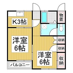 コーポ山下 2Kの間取図画像