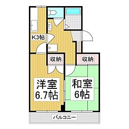 コーポオオタ 2Kの間取図画像