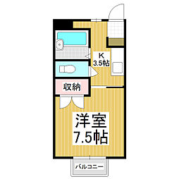 コーポフローレンス 1Kの間取図画像