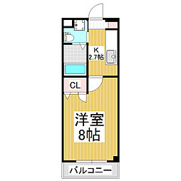 グランドヴィレッジ 1Kの間取図画像