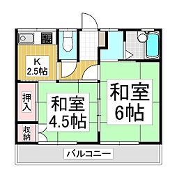 高林荘 2Kの間取図画像