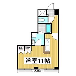 ウェル塩尻 ワンルームの間取図画像