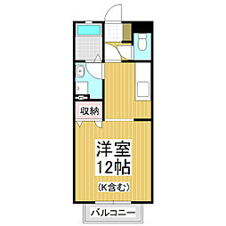 インゼルプラッツ ワンルームの間取図画像