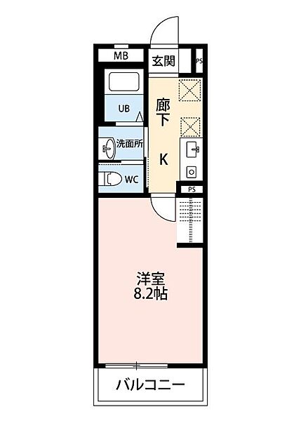 ラ・ブリーズ 1303｜千葉県柏市若柴(賃貸アパート1K・3階・25.53㎡)の写真 その2