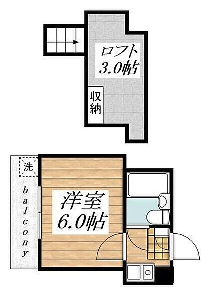 ジュネパレス柏第02 204｜千葉県柏市富里2丁目(賃貸アパート1K・2階・14.31㎡)の写真 その2