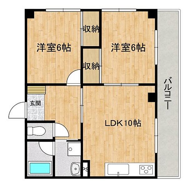 千葉県我孫子市青山台3丁目(賃貸マンション2LDK・3階・51.00㎡)の写真 その2