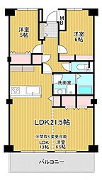 ファミール南常盤平 2LDKの間取図画像