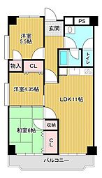 ハイマート稲毛A棟 4DKの間取図画像