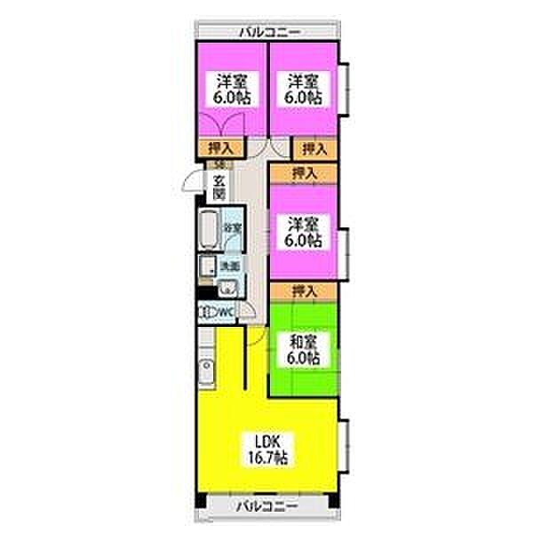 エサキ南ビル 301｜福岡県久留米市南１丁目(賃貸マンション4LDK・3階・92.54㎡)の写真 その2