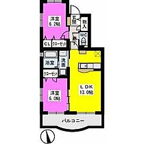 グランディア 401 ｜ 福岡県久留米市大善寺南１丁目24-15（賃貸マンション2LDK・4階・60.16㎡） その2