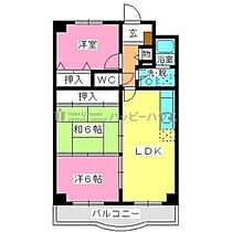 パークサイド井上II 203 ｜ 福岡県春日市大土居２丁目104（賃貸マンション3LDK・2階・68.00㎡） その2