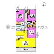 (仮称)プレアev塔原東3丁目 301 ｜ 福岡県筑紫野市塔原東３丁目497-1（賃貸マンション3LDK・3階・70.91㎡） その2