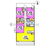 (仮称)プレアev塔原東3丁目 305 ｜ 福岡県筑紫野市塔原東３丁目497-1（賃貸マンション3LDK・3階・70.91㎡） その2