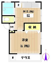 フラットじゅん 1DKの間取図画像