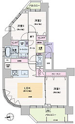 グランファーレ伏見グランシャリオ 3LDKの間取図画像
