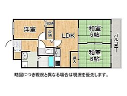 明石土山駅前スカイハイツB棟 3LDKの間取図画像