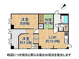 シャトー・ドメール須磨 3LDKの間取図画像