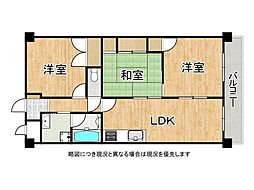 第二ハイム西明石 3LDKの間取図画像