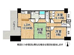 朝日プラザエルステージ明石 3LDKの間取図画像