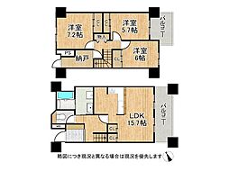 研究学園(6)団地530号棟西 3SLDKの間取図画像