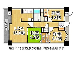 ウインヒルズジェームス山 3LDKの間取図画像