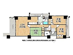 オークスクエア西神中央7番館 3LDKの間取図画像