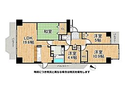 須磨パークヒルズG棟GEMINI 4LDKの間取図画像