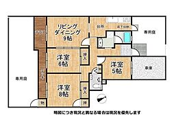 ウェル・メロード狩場台9号棟 3LDKの間取図画像