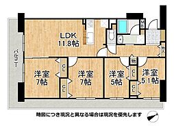 ウエステージ明石四番館 4LDKの間取図画像