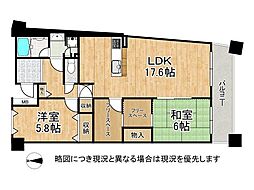 ヒルトップコートジェームス山 2SLDKの間取図画像