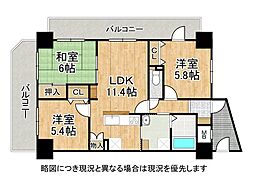 プレステージ明石藤江駅前2 3LDKの間取図画像
