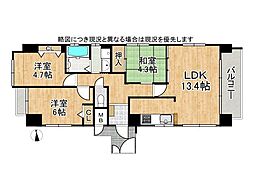 ヴェルビュ明石駅前 3LDKの間取図画像