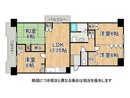 専有面積73m2超のゆとりある3LDKプラン