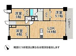 アルファスマート神戸狩口台 3LDKの間取図画像