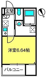 ボヌール指扇 3階1Kの間取り