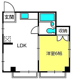 オリーブマンション 1LDKの間取図画像