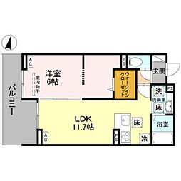 さいたま市北区土呂町1丁目アパート 1LDKの間取図画像