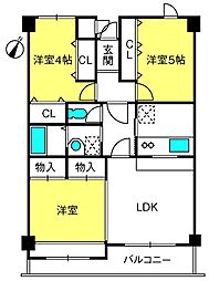 トーシンハイツ蕨 3LDKの間取図画像