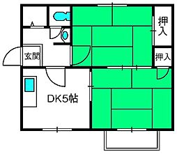 エスポワールA 2DKの間取図画像