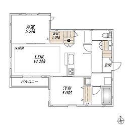 さいたま市浦和区東仲町マンション 2LDKの間取図画像