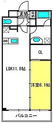 グランガーデン1 1LDKの間取図画像