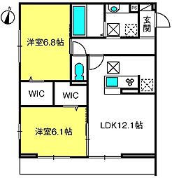 レジェーロII 2LDKの間取図画像