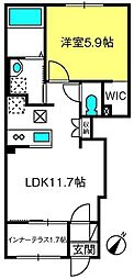 メゾン豊 1LDKの間取図画像