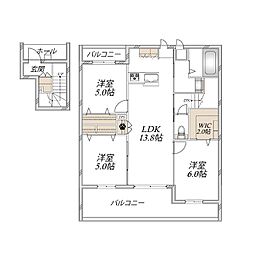 ダンケ 2LDKの間取図画像