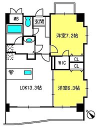 アイビーテラス 2LDKの間取図画像