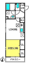 コスモス 1LDKの間取図画像