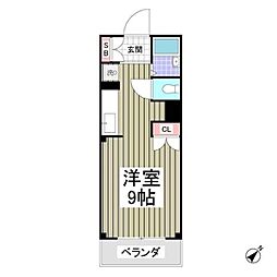 メゾン・ルシエール ワンルームの間取図画像
